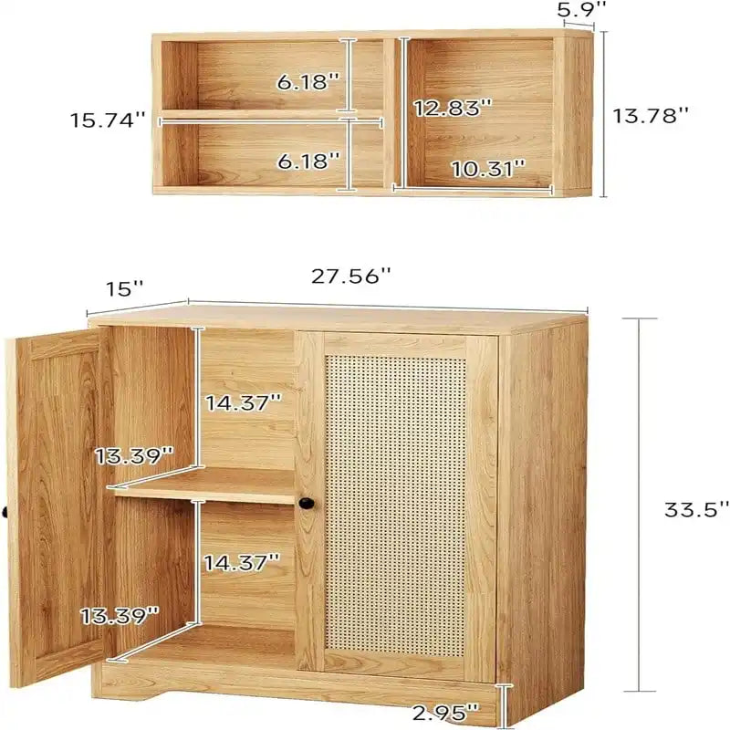 Credenza accentata a 2 ante - 15P x 27,56L x 47,24A