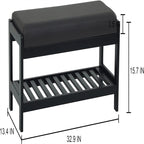 Panca scarpiera in legno - 34P x 83,5L x 40A cm