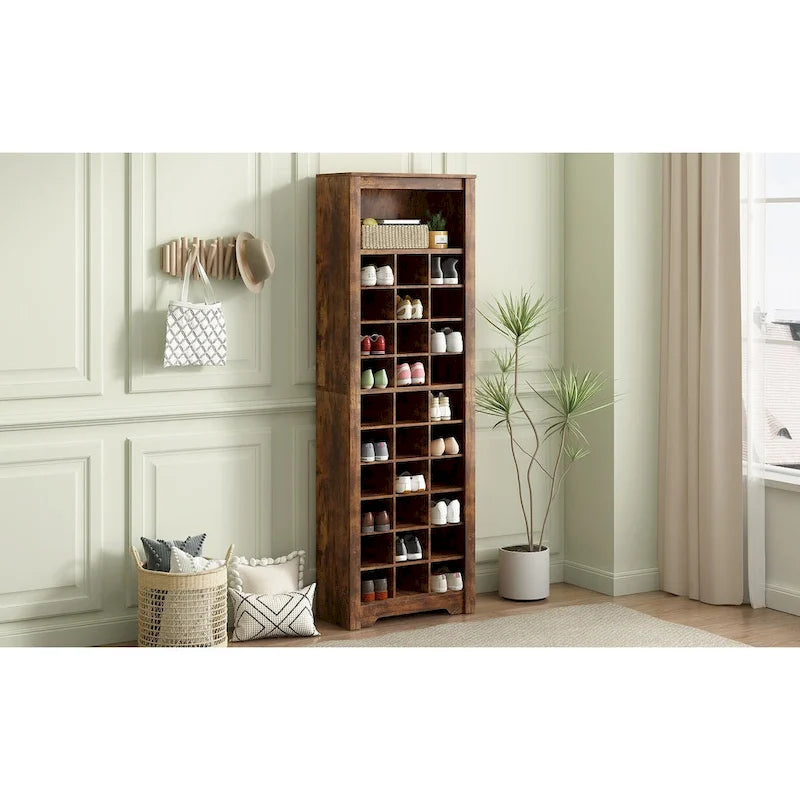 Consolle con 30 scomparti per scarpe, design elegante
