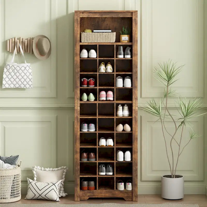 Consolle con 30 scomparti per scarpe, design elegante