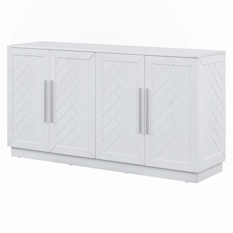 Credenza con 4 Ante Ampio Spazio Contenitivo con Ripiani Regolabili