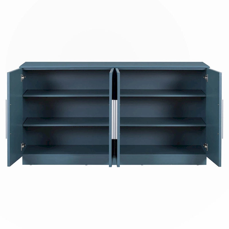 Credenza con 4 Ante Ampio Spazio Contenitivo con Ripiani Regolabili