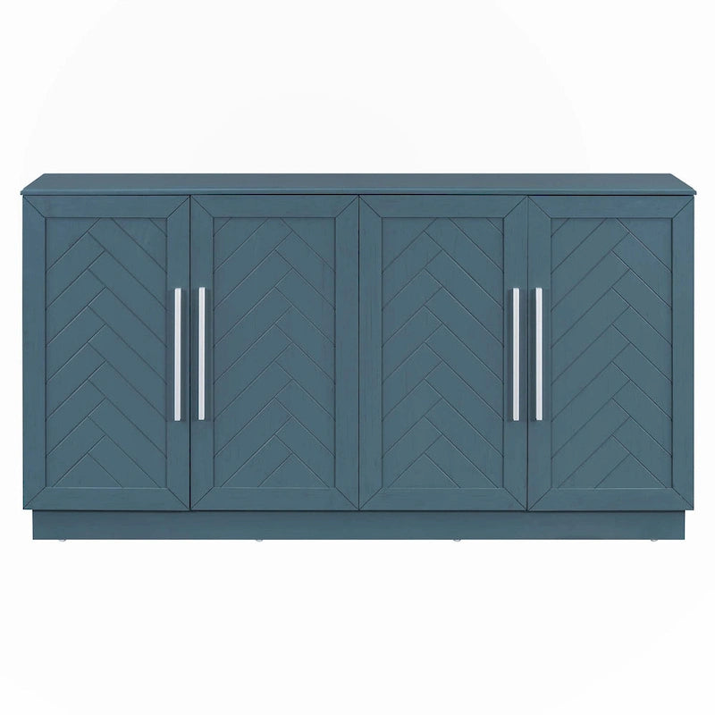 Credenza con 4 Ante Ampio Spazio Contenitivo con Ripiani Regolabili