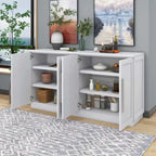 Credenza con 4 Ante Ampio Spazio Contenitivo con Ripiani Regolabili