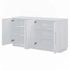 Credenza con 4 Ante Ampio Spazio Contenitivo con Ripiani Regolabili