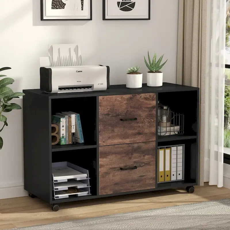 Classificatore mobile laterale in legno a 2 cassetti