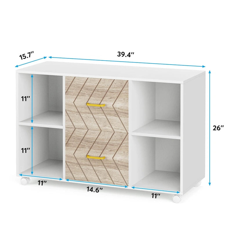 Classificatore mobile laterale in legno a 2 cassetti