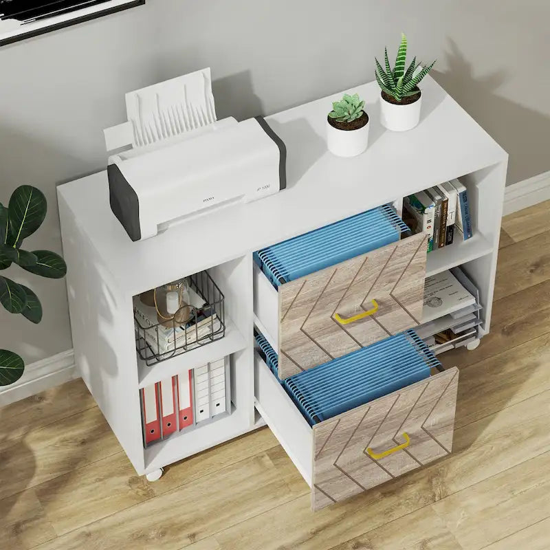 Classificatore mobile laterale in legno a 2 cassetti