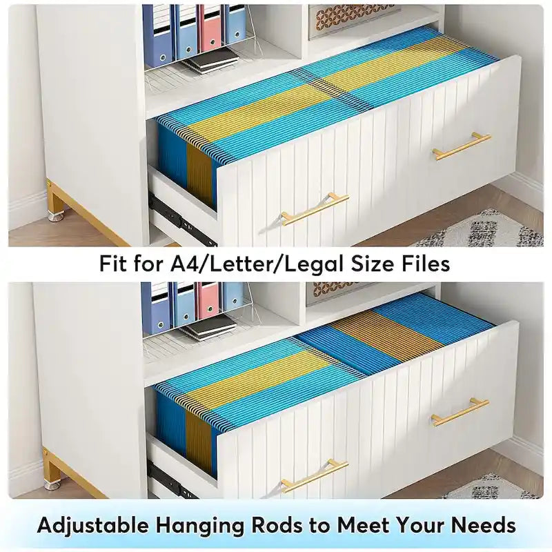 Armadietto Archivio con Cassetto, Formato Letter/Letter/A4, Asta Regolabile