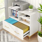 Armadietto Archivio con Cassetto, Formato Letter/Letter/A4, Asta Regolabile