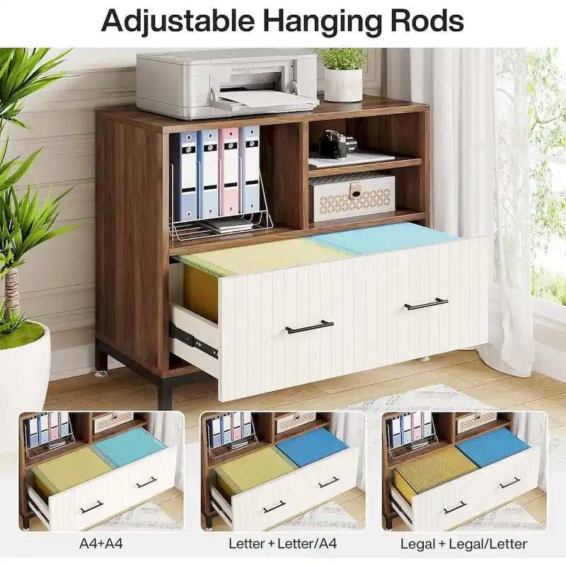 Armadietto Archivio con Cassetto, Formato Letter/Letter/A4, Asta Regolabile