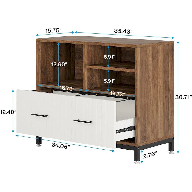 Armadietto Archivio con Cassetto, Formato Letter/Letter/A4, Asta Regolabile