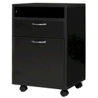Carrello Porta Stampante Mobile a 2 Cassetti da 24 pollici, Nero - 15,7*13,8*23,6