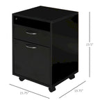 Carrello Porta Stampante Mobile a 2 Cassetti da 24 pollici, Nero - 15,7*13,8*23,6