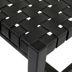 Panca in pelle intrecciata fatta a mano nera o marrone - 47 x 18 x 17