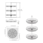 Lazy Susan 18 Diametro - Portaoggetti Triplo Girevole a 360 Gradi in Acciaio Inossidabile
