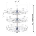 Lazy Susan 18 Diametro - Portaoggetti Triplo Girevole a 360 Gradi in Acciaio Inossidabile