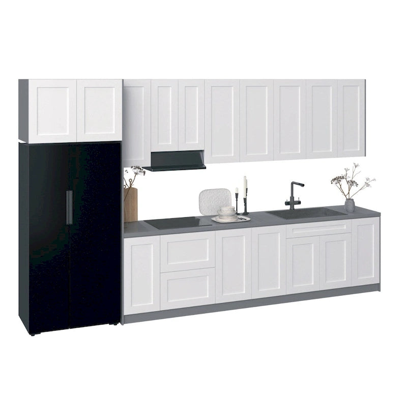 Cucina Collezione Timeless Colore Bianco Opaco Dimensioni Base 13 Piedi di Larghezza - 157x24