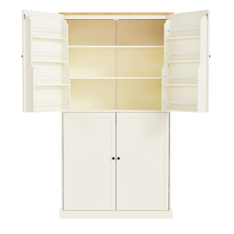 Dispensa da Cucina Autoportante Grande Armadio Contenitore con 2 Cassetti, 2 Ripiani Regolabili, 8 Ripiani Sportello