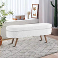 Panca Contenitore Moderna Minimalista in Tessuto di Lino Imbottita con Top Ribaltabile