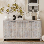 Mobiletto d'accento in stile rustico a 4 ante, mobile credenza in legno, buffet, server, mobile contenitore