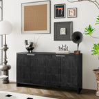 Mobiletto d'accento in stile rustico a 4 ante, mobile credenza in legno, buffet, server, mobile contenitore