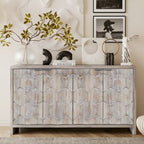 Mobiletto d'accento in stile rustico a 4 ante, mobile credenza in legno, buffet, server, mobile contenitore
