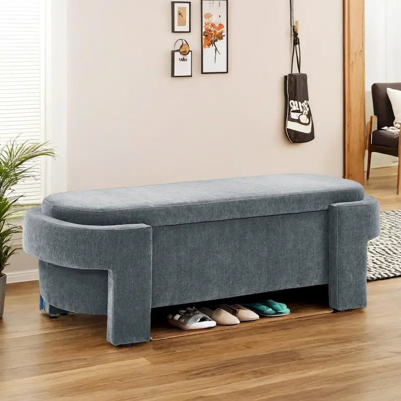 Panca Imbottita con Ampio Spazio ContenitorePouf Contenitore Moderni, per il Soggiorno, l'Ingresso e la Camera da Letto