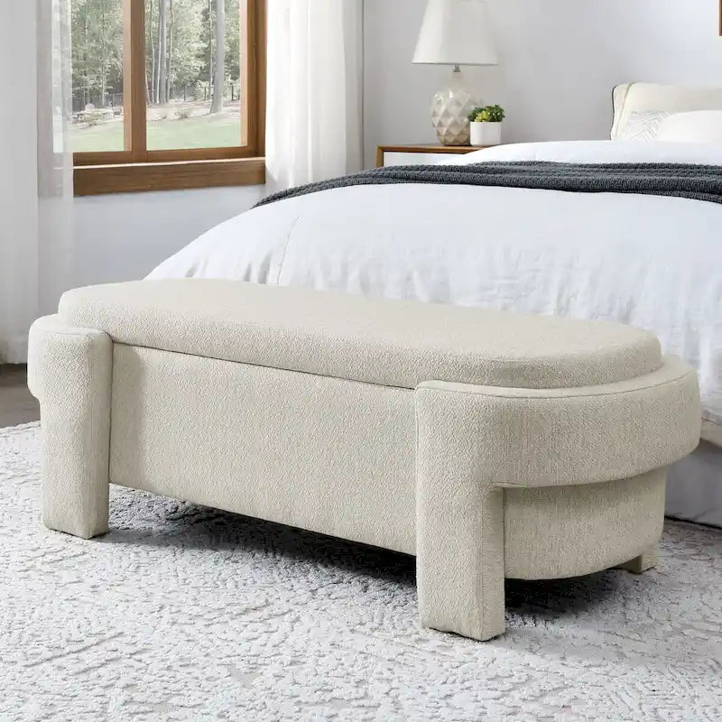 Panca Imbottita con Ampio Spazio ContenitorePouf Contenitore Moderni, per il Soggiorno, l'Ingresso e la Camera da Letto