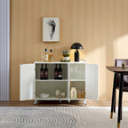 Madia con mobiletto in stile moderno con texture ondulata e 3 ante