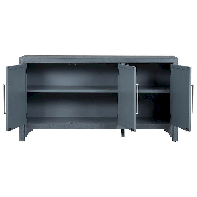 Madia/mobile contenitore di design con MDF+impiallacciatura in pino, ripiani regolabili, adatta