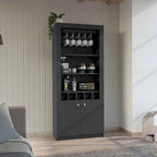 Mobile bar per cucina, sala da pranzo, soggiorno, nero