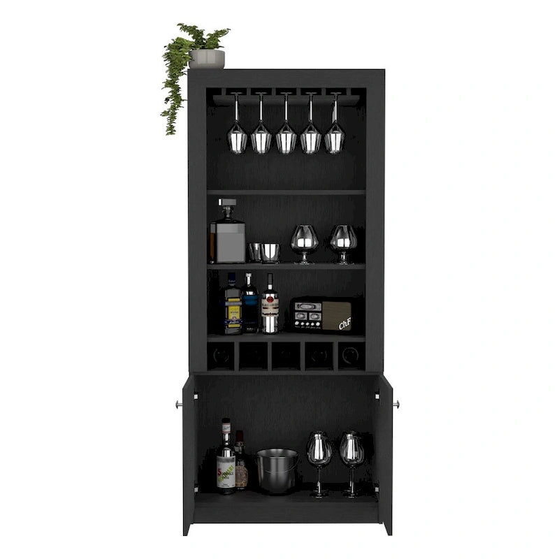 Mobile bar per cucina, sala da pranzo, soggiorno, nero
