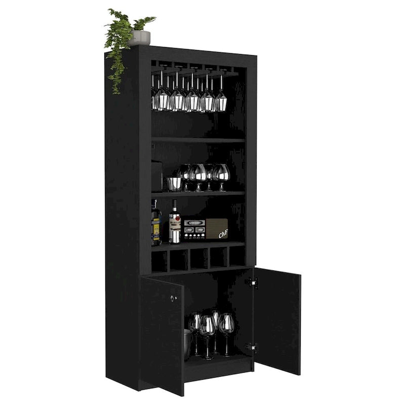 Mobile bar per cucina, sala da pranzo, soggiorno, nero