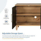 Mobile Contenitore Grande con Ante Intagliate a Fiore e Maniglie in Metallo Adatto per Soggiorno, Cucina, Ingresso