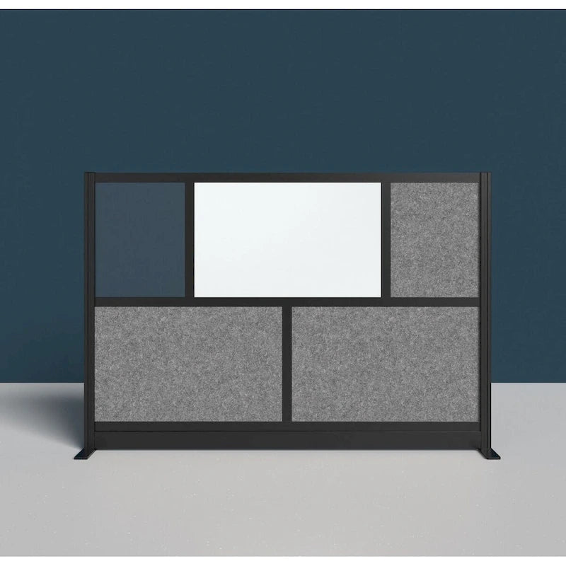 Sistema divisorio modulare da parete - Struttura nera - Parete iniziale 70 x 48 con lavagna bianca