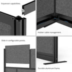 Sistema divisorio modulare da parete - Struttura nera - Parete iniziale 70 x 48 con lavagna bianca