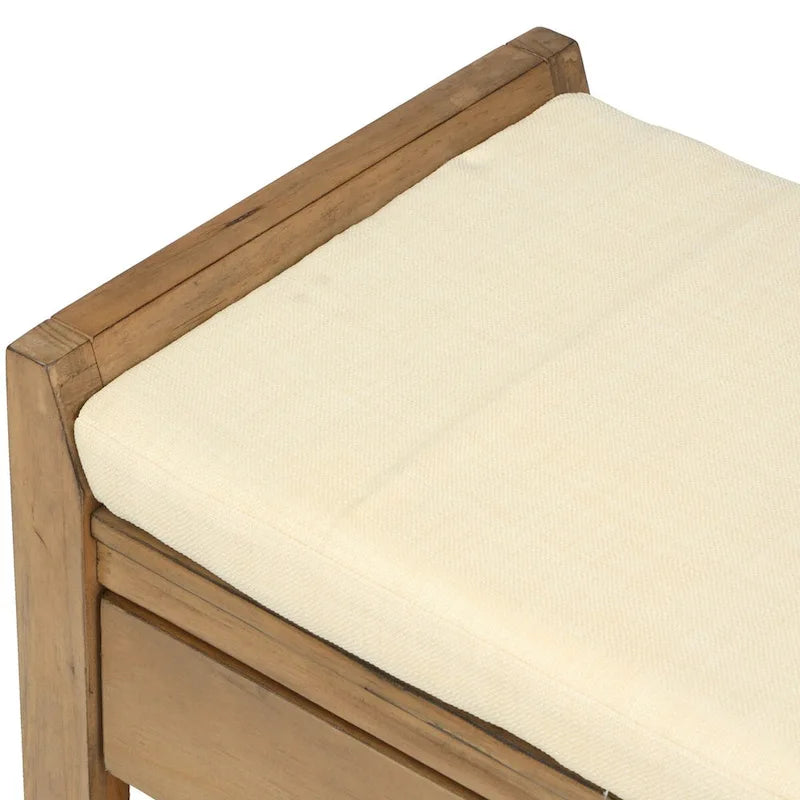 Panca scarpiera da ingresso con seduta imbottita e cassetti