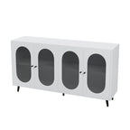 Credenza a buffet moderna minimalista in legno con 4 ante in acrilico e ripiani interni regolabili