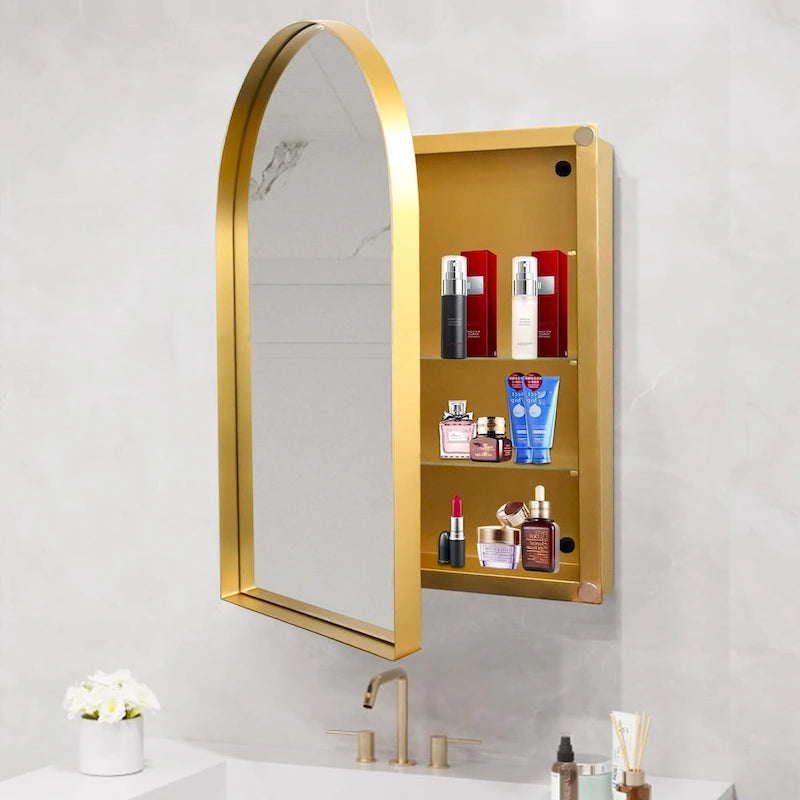 Mobiletto specchio ad arco da incasso 24x36 pollici