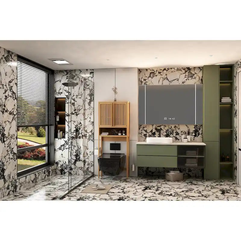 Scaffale portaoggetti per WC, bagno indipendente, lavanderia, salvaspazio, colore naturale