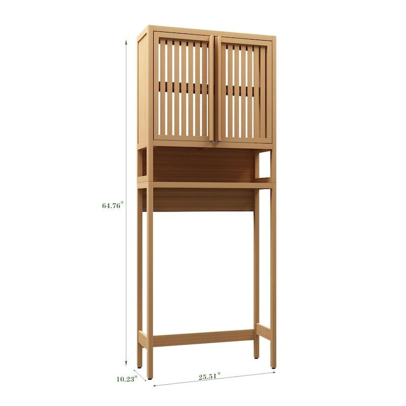 Scaffale portaoggetti per WC, bagno indipendente, lavanderia, salvaspazio, colore naturale