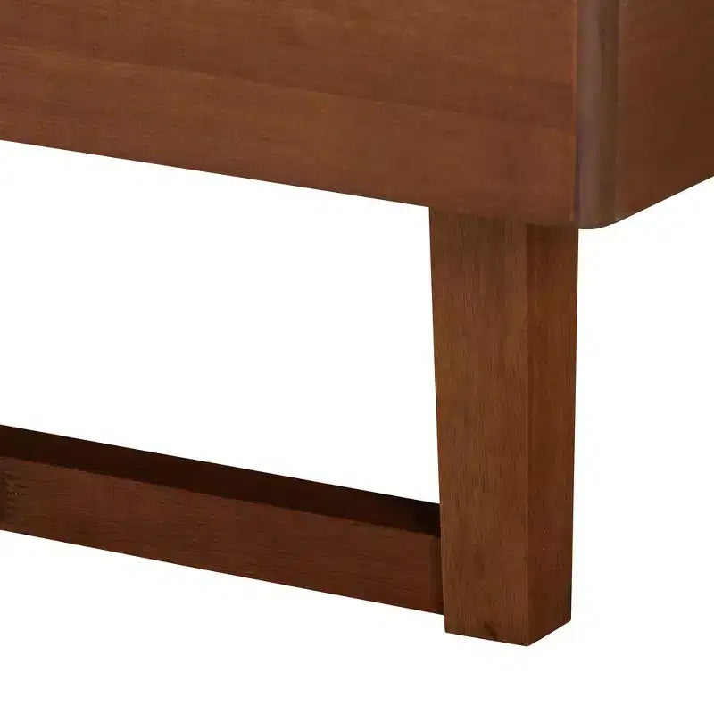 Baxton Studio Bryn Letto a piattaforma in tessuto e legno grigio/marrone noce: senza rete a molle, testiera trapuntata