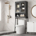 Mobiletto da bagno salvaspazio con ante in vetro temperato - 9.4P x 23.6L x 66.5A