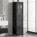 Mobile Bagno Autoportante con Cassetto e Ante, Ripiano Regolabile