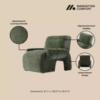 Manhattan Comfort Divano a 3 Posti (112") e 2 Poltrone Accent Chenille Verandah