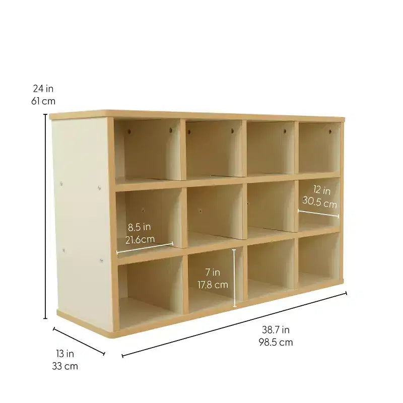 Mobile Contenitore a 24 Scomparti per Bambini Factory Direct Partners, Laminato in Legno di Acero Mandorla